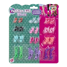Fashion Doll Shoes - 12 pack